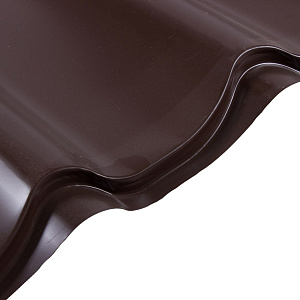 Металлочерепица Монтеррей 0.4 мм 2250х1180 мм коричневый RAL 8017