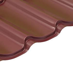 Металлочерепица Монтеррей 0.4 мм 2250х1180 мм красный RAL 3005